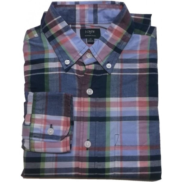 ジェイクルー 長袖 ボタンダウンシャツ チェック ブルー J.CREW JC2-021