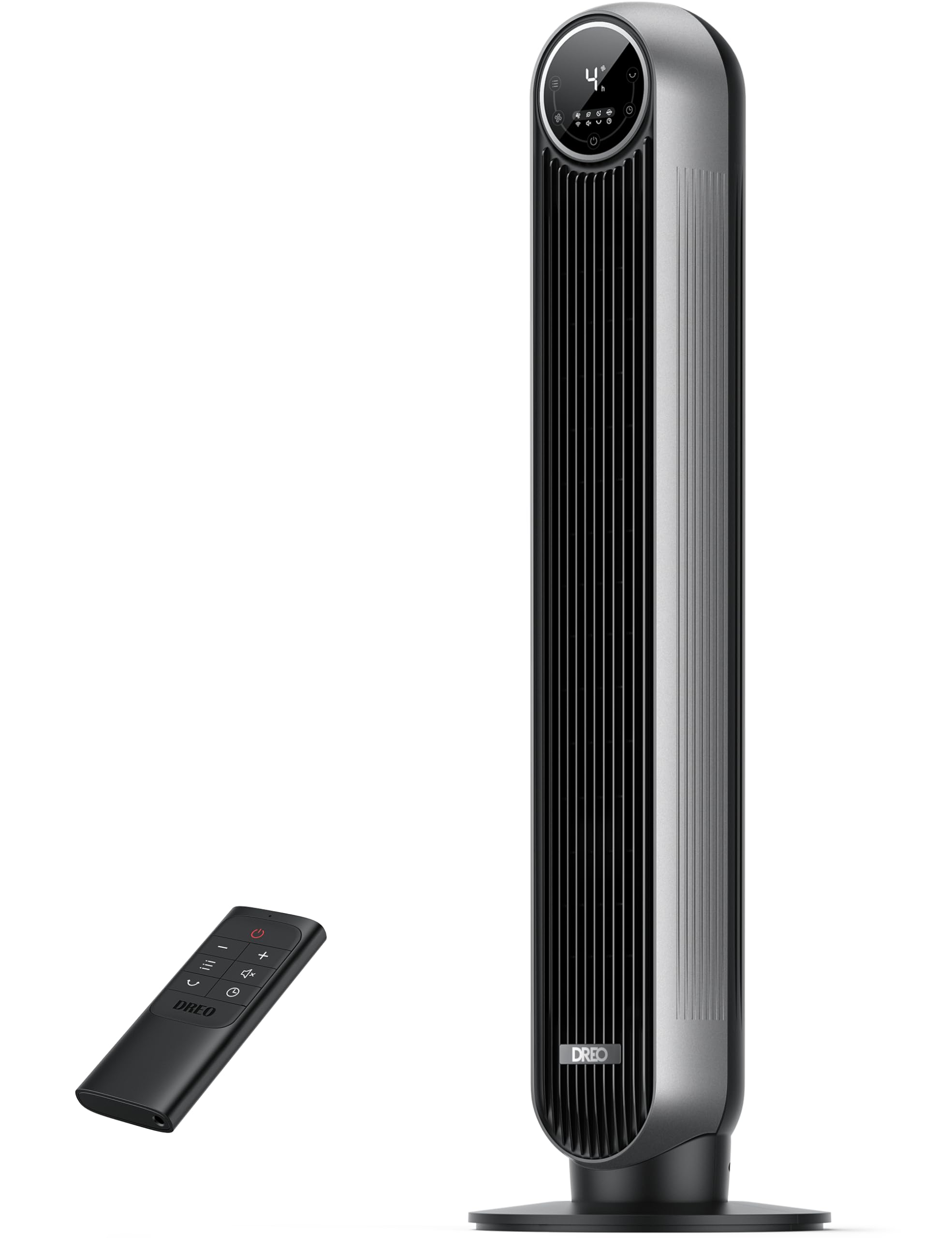 Dreo 扇風機 タワーファン 【2025新登場】静音 7.6m/s高速気流 4段階風量 4つのモード 90自動首振り 8時間タイマー LEDディスプレイ リモコン付 オフィス/脱衣所/PSE認証