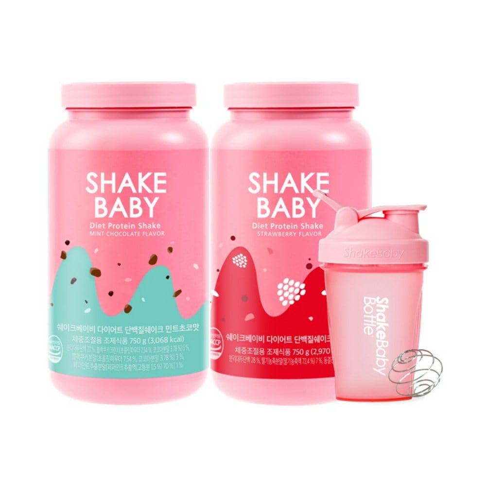 シェイクベビープロテインダイエット食事代用シェイク2口+ボトルセットミントチョコ味750g+...1セット