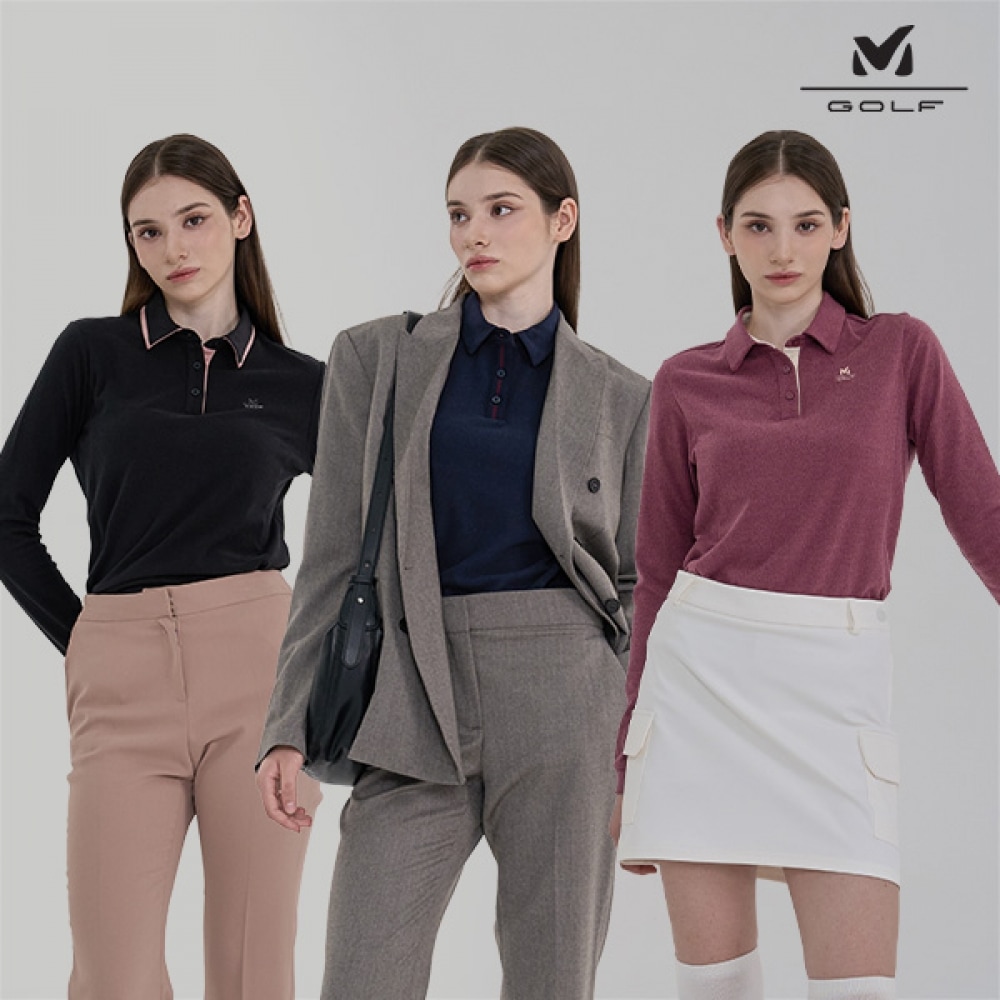 (ミレーゴルフ) 女性用起毛襟Tシャツ 3点セット