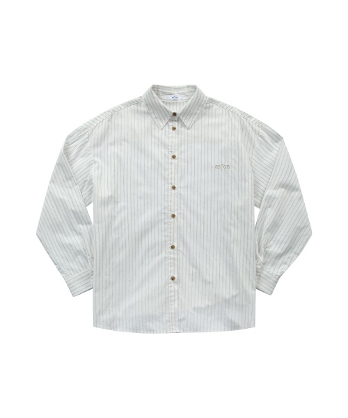 【AS"ON】 LOPY STRIPE SHIRT / IVORY 正規品