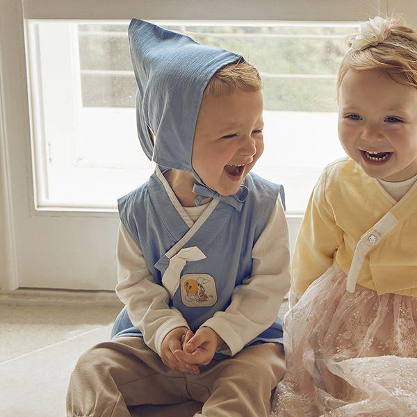 イードゥン韓服3点セット 帽子 BLUE 01R023202_P381887149