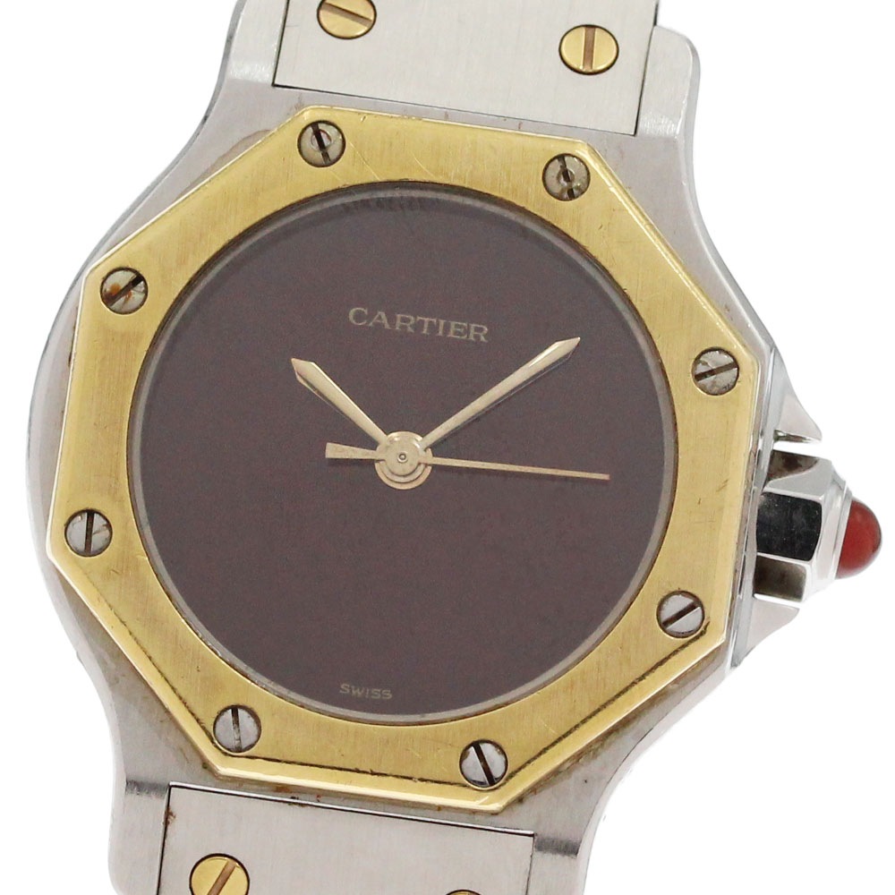 カルティエ CARTIER サントスオクタゴン SM デイト YGコンビ 自動巻き レディース _871999【中古】