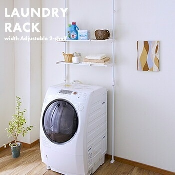 突ぱりランドリーラック　L-6【 収納 突っ張り 2段 ラック 洗濯機ラック 洗濯機棚 】LF540B10b000