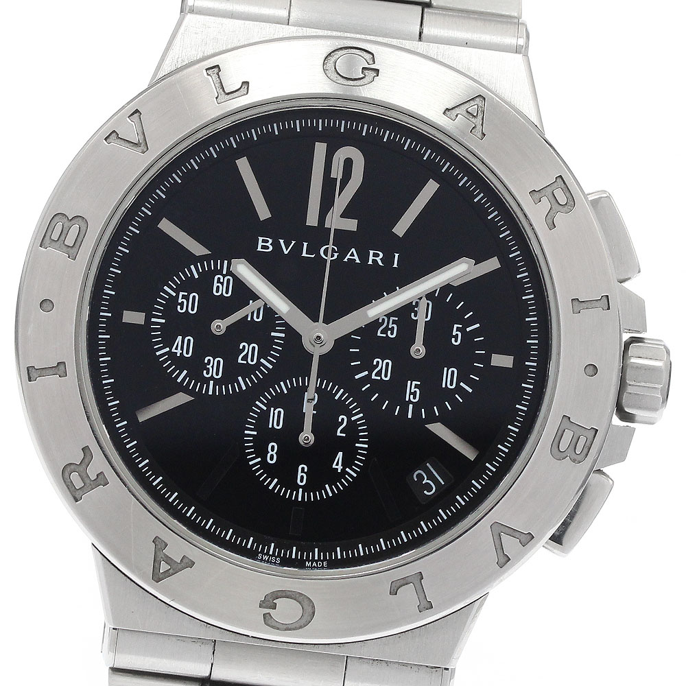 ブルガリ BVLGARI DG41SCH ディアゴノ・ヴェロチッシモ クロノグラフ デイト 自動巻き メンズ _939286【中古】