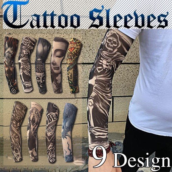 夏新作 Uvアームカバー メンズ Uvカット 入れ墨 刺青 紫外線対策 冷感 男女兼用