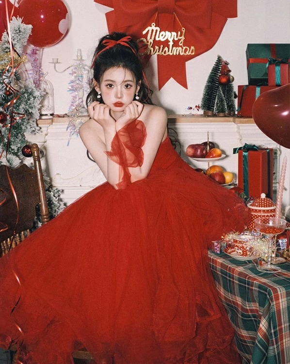 パーティードレス プリンセスライン 成人式 カラードレス 赤 ビスチェ おしゃれ ロングドレス 演奏会 ドレス 発表会 お姫様ドレス ウェディングドレス 二次会 結婚式ドレス フォーマル おしゃれ 誕