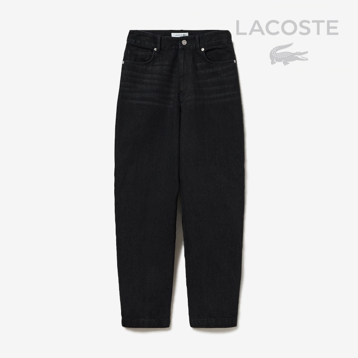 バレルレッグ デニム パンツ/ブラック（HF011J）