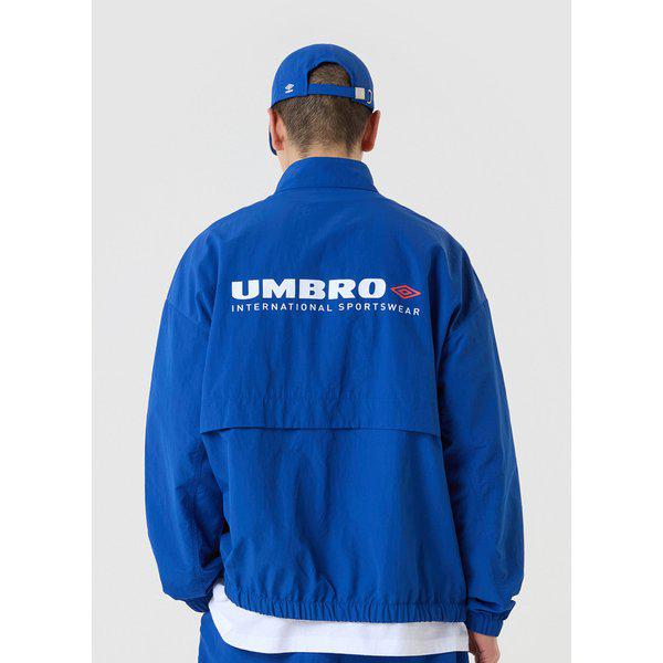 [] 男女共用クラシックスタンドネックウォームアップウィンドブレーカージャケットUQ221CJK41BLU
