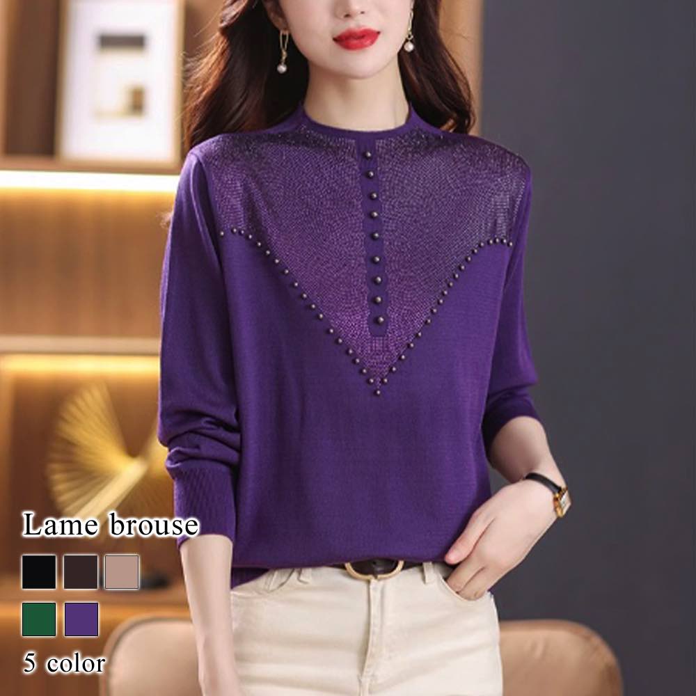 ブラウス レディース ラメブラウス 高品質 ブランド カットソー 人気 ノーアイロン Tシャツ きれいめ 白 フォーマル 事務服 おしゃれ 冬 シャツ 厚手 春 黒 長袖 スーツ 秋 オフィス フリル