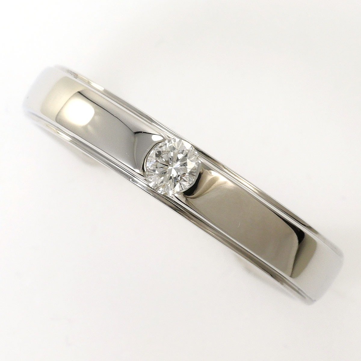 PT950 プラチナ リング・指輪 13号 ダイヤモンド 0.10ct ブルーダイヤ（ct刻印なし） 鑑別書 総重量約6.2g ジュエリー 中古