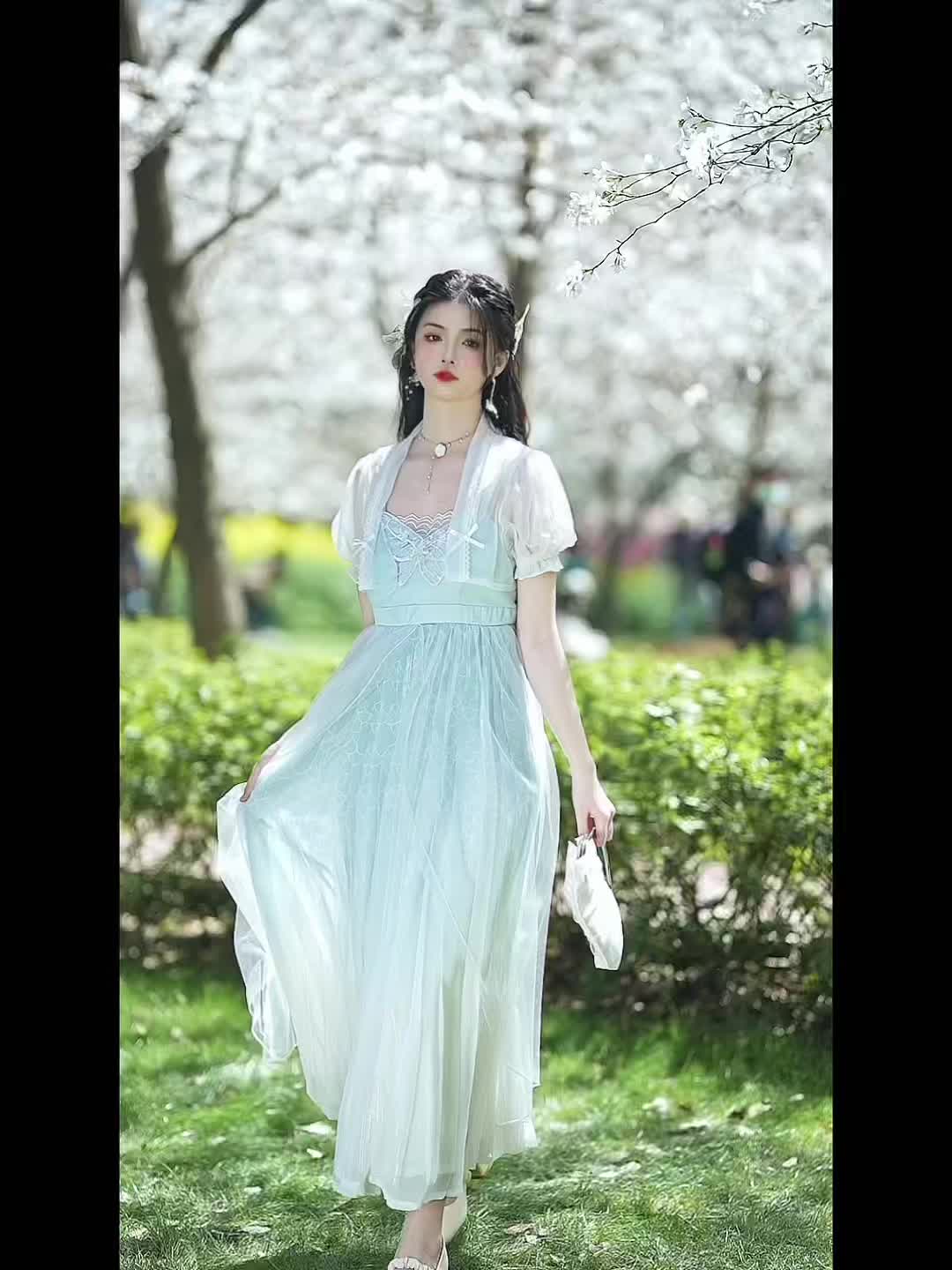 中国の要素を備えた新しい中国風のレトロなスタイルの小さなカーディガングラデーションドレスSI85