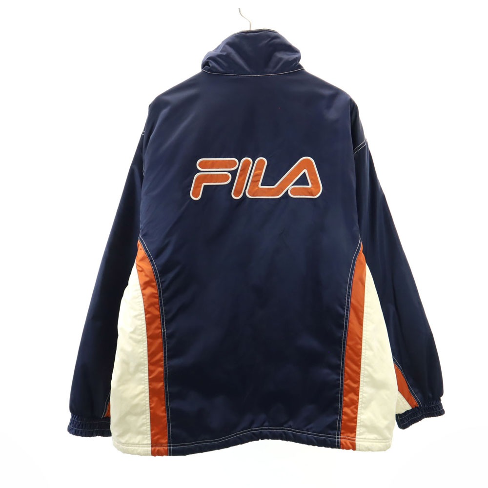 90s オールド バックロゴ 中綿ジャケット L ネイビー メンズ