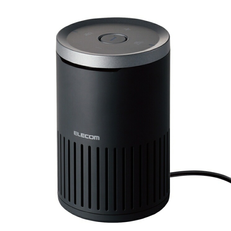 エレコム 会議用 スピーカーフォン 有線 USB-A Web会議用 4～6人 360度全方向集音 エコーキャンセラー ノイズリダクション オートゲイン 円筒形 350mL缶サイズ ブラック HS-SP