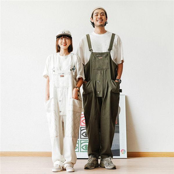 サロペット メンズ オーバーオール 男女ペア カップル 男女兼用 サロペットデニムパンツ ガウチョパンツ ワイドパンツ ゆったり 春夏秋 送料無料