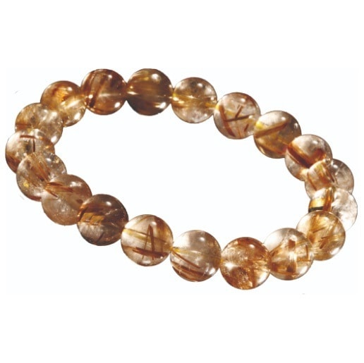 天然ルチルブレスレット（１０ｍｍ珠）（M）