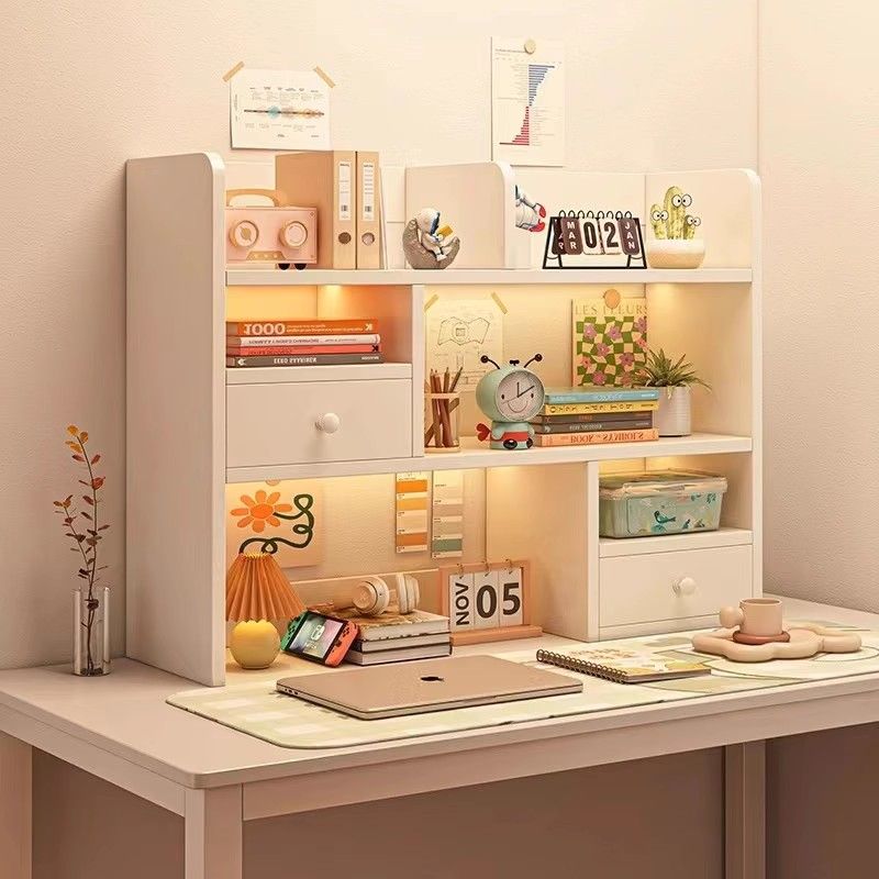 デスクトップラックリビングルームシンプルなデスク本棚収納多層棚オフィス寝室デスク小さな本棚