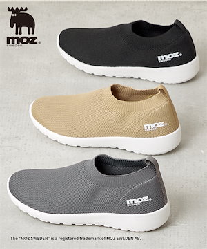 シューズ ローカットスニーカー moz（モズ）軽量ニットスリッポンスニーカー ブラック グレージュ ベージュ