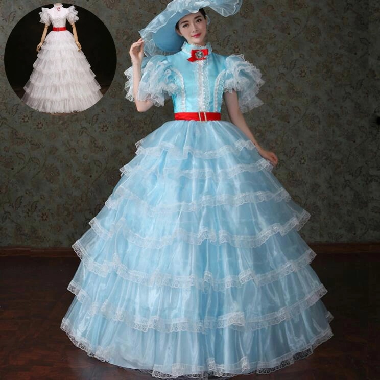 ヨーロッパ風ドレス ステージ衣装 フレア袖 帽子付き 中世貴族風 オペラ声楽 舞踏会 ハロウィン クリスマス 華やか お嬢様ワンピース 貴族ドレス 高級感 宮廷ドレス 可愛い パーティードレス プリン