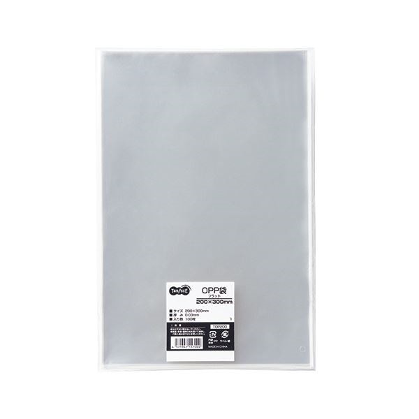 （まとめ） TANOSEE OPP袋 フラット 200300mm 1セット（500枚：100枚5パック） 5セット