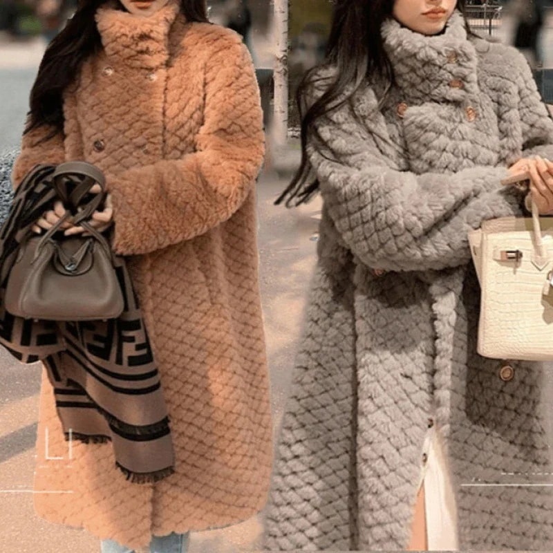 超人気ファーコートレディース毛皮コートロッグコートフェイクファー風コート立ち襟アウター防寒高級素材冬服