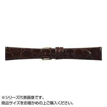 MIMOSA（ミモザ） 時計バンド 腹ワニD 19mm ダークブラウン （美錠:金） WD-B19