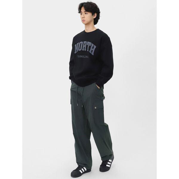 メンズ ストリング バンディング カーゴパンツ ワイドフィット コットンパンツ SXRP007_P394688173