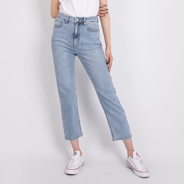 女性ジーンズ クロップド マムフィット ライトブルー YN2D0089_P381848862