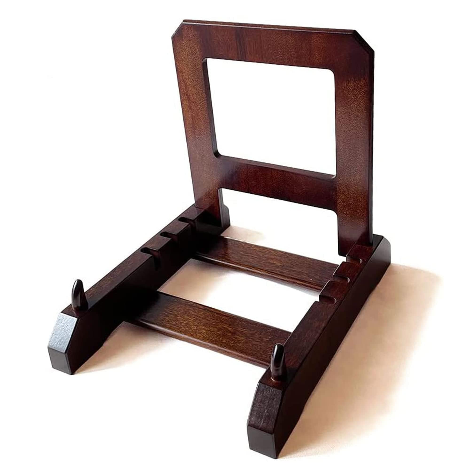 わにぞう 木製皿立て 【紀州】背もたれタイプ 40~60cmのお皿向け 大皿 盃 杯 深皿 お皿 額縁 賞状 遺影 写真 ブックスタンド 日本製(背37号 WR)