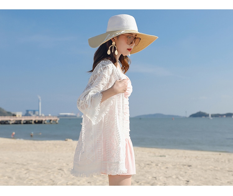 レース シフォン シャツ 流蘇 リゾート民族 風 ボシミア 砂浜 日焼け止め 服