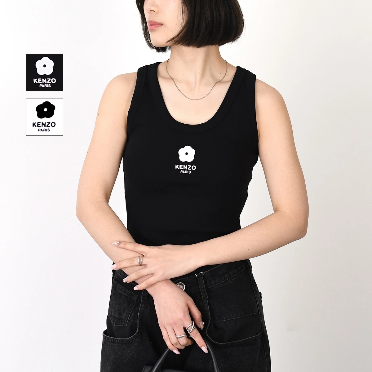 タンクトップ トップス FE52TO7144SR Boke Flower 2.0 エンブロイダリー レディース ブラック 黒 ホワイト 白 春夏 人気 おすすめ