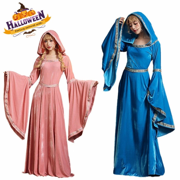 ワンピース ドレス ハロウィン衣装 女王 宮廷装 貴族 ユニーク 魔女 仮装 ワンピース コスプレ魔法使い 中世紀 大人コスチューム ハット付き プリンセス カジュアル オシャレ姫様 パーティー ダン