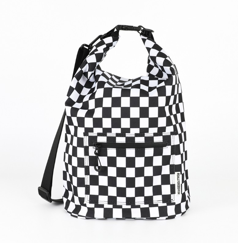 【Checkerboard SwimBag】 プールバッグ 防水 大容量 スイミングバッグ レディース おしゃれ 軽量