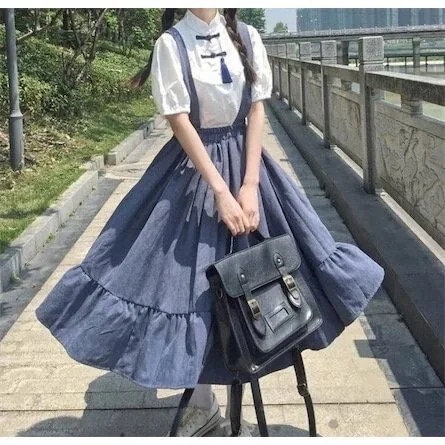 ワンピース2点セットスカート　今週の割引は 25% オフですトップス　サロペット 半袖ワンピース レディース セー 清純可愛い 森ガール系 スカート