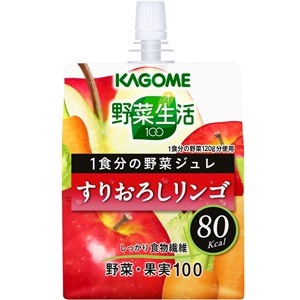カゴメ 野菜生活100 １食分の野菜ジュレ すりおろしリンゴ 180gパウチ30本［賞味期限：3ヶ月以上］［送料無料］45営業日以内に出荷