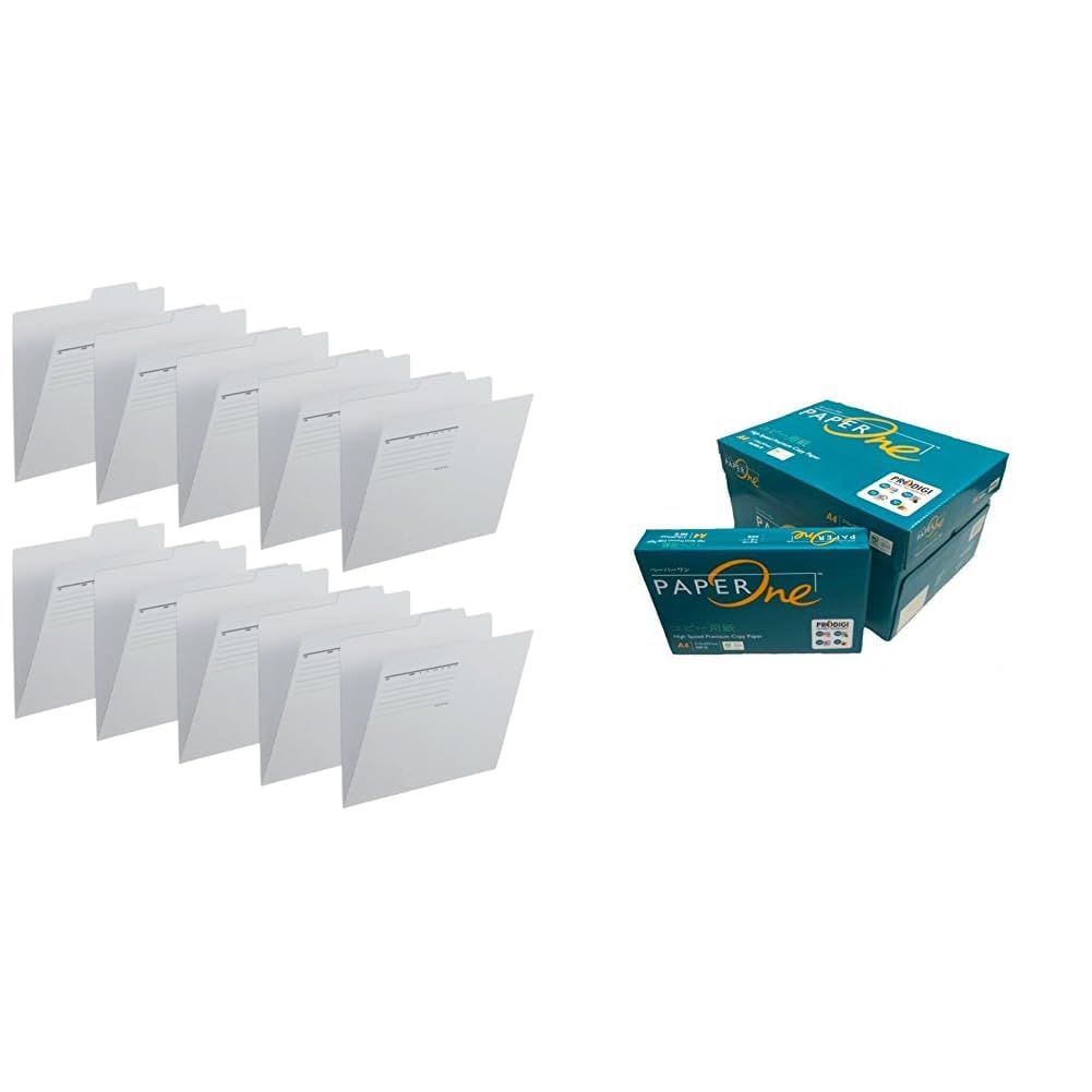 【セット品】エイプリル(April) 高白色コピー用紙 PaperOne コピー用紙 A4 (500枚×10冊) 5000枚 紙厚0.09mm 大量印刷向き PEFC認証 + プラス 個別フォルダー