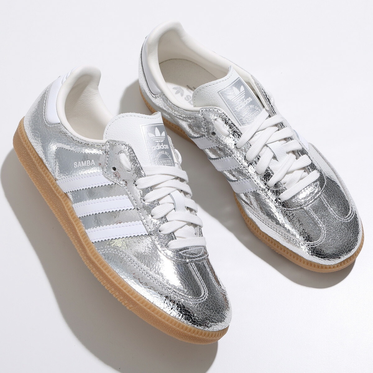 adidas Originals アディダスオリジナルス スニーカー SAMBA OG サンバ JR0035 レディース ローカット メタリック ロゴ シューズ 靴 SILVMT/FTWWHT/CWH