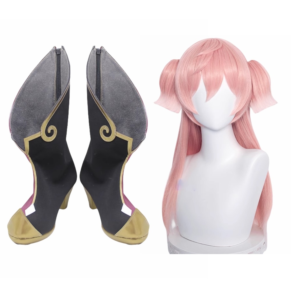 煙緋 コスプレ靴 ブーツ コスプレ ウィッグ付き 演出服 アニメ 祭り ハロウィン クリスマス 学園祭 文化祭 仮装