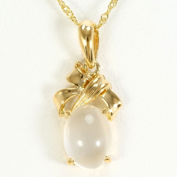 K18 18金 YG イエローゴールド ネックレス ムーンストーン 約40cm ジュエリー 中古