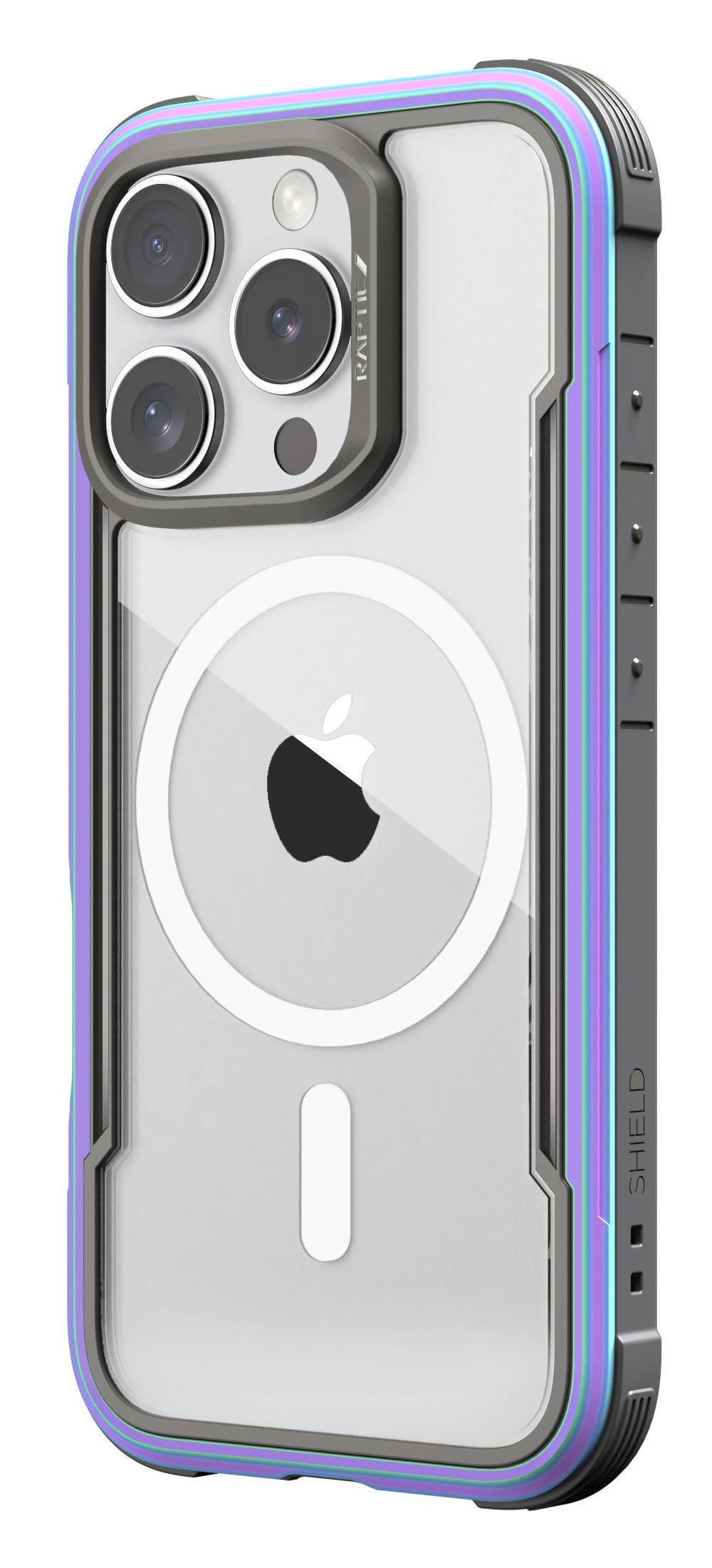 【RAPTIC】 iPhone 16 Pro 対応 ケース クリア MagSafe 対応 耐衝撃 MIL規格 スマホケース アルミ フレーム マ