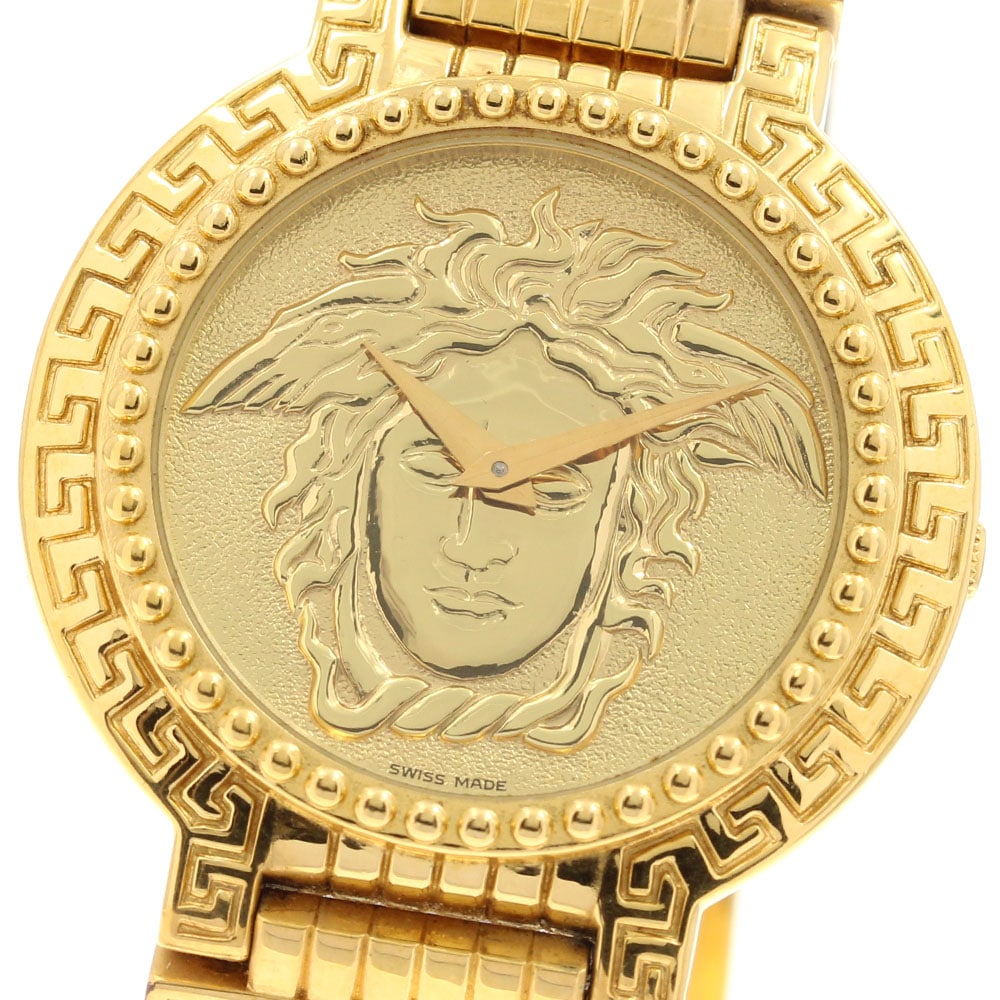 ヴェルサーチ VERSACE 7008011 メデューサ コインウォッチ クォーツ メンズ 内箱・保証書付き_920168【中古】
