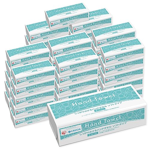 【42個セット】アイリス×日本製紙クレシア ハンドタオル 日本製 Sサイズ 2枚重ね 400枚(200組) ペーパータオル