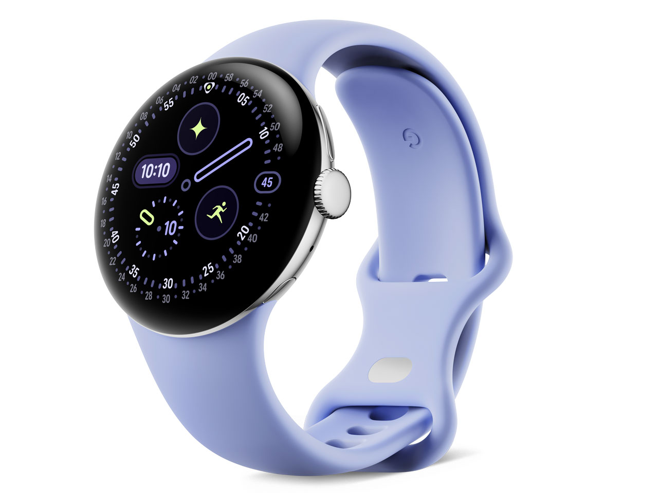 Pixel Watch 4 Wi-Fiモデル 41mm GA10840-US [Polished Silver アルミケース/Iris アクティブ バンド]