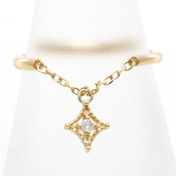 K10 10金 YG イエローゴールド リング 指輪 6号 ダイヤ ジュエリー 中古