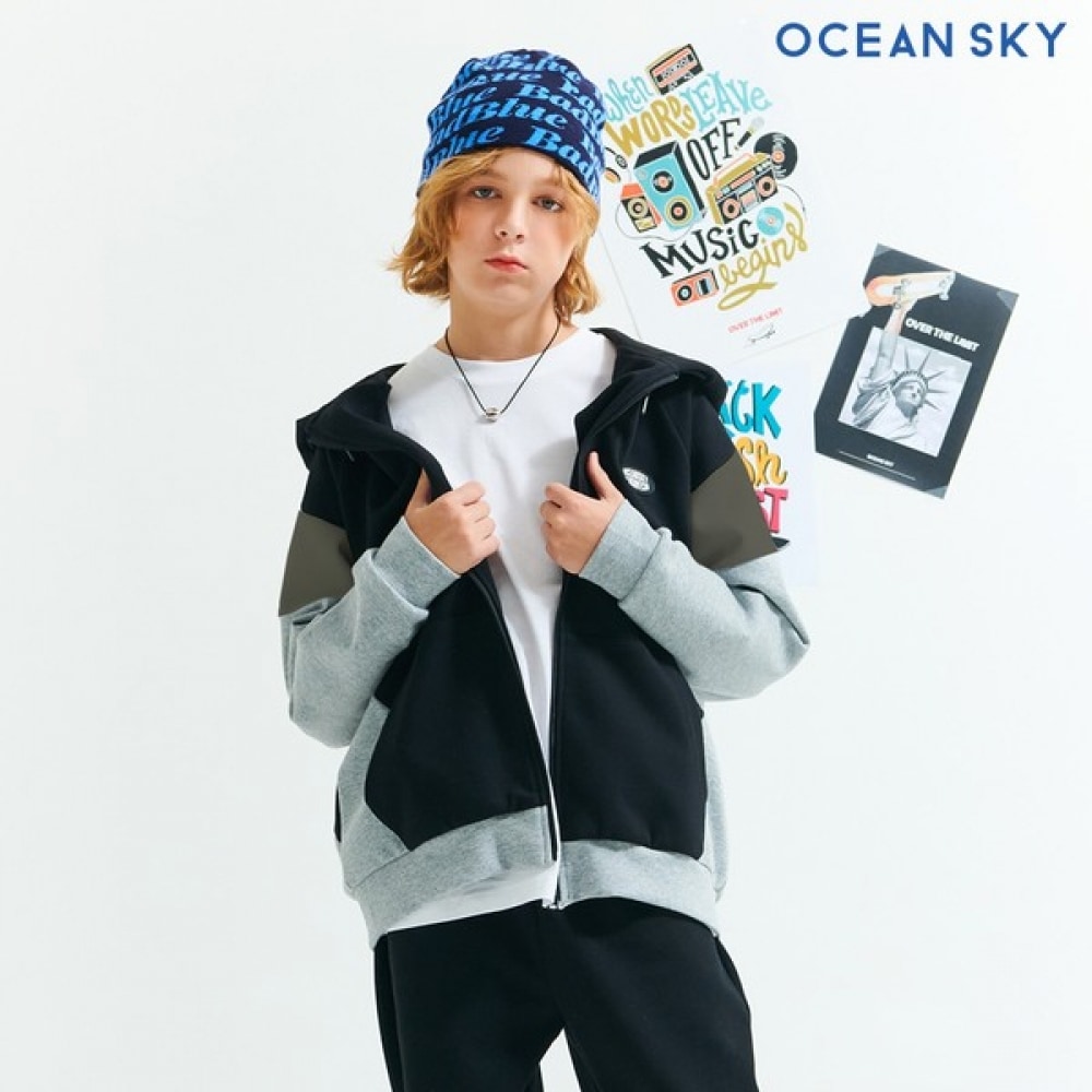 オーシャンスカイ 男の子切替フードジップパーカー CEJB4315B03