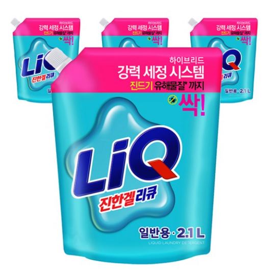 新しいエルメス LiQジンゲルハイブリッド液状洗剤一般用リフィル 2.1L x 4ea 洗濯洗剤