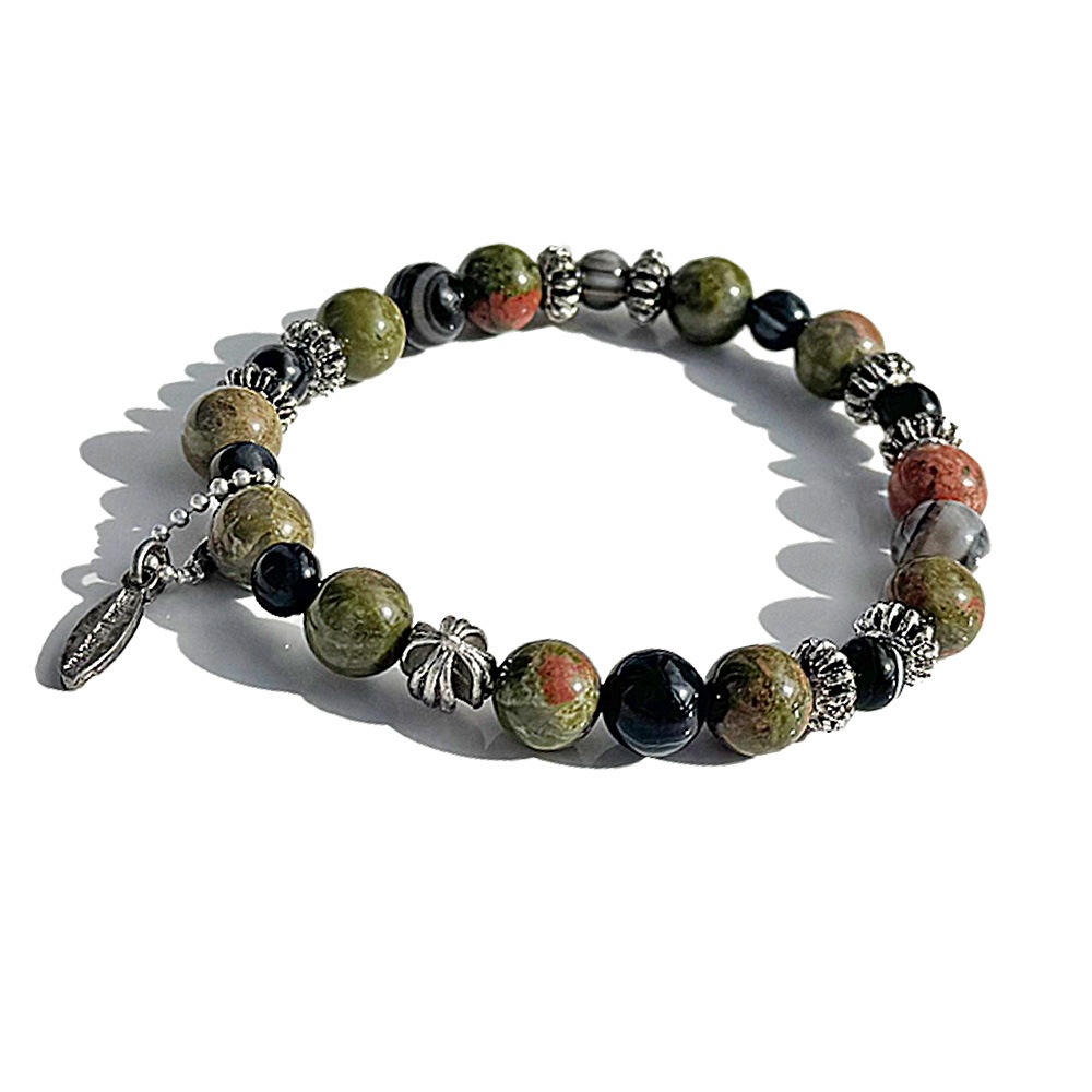 ユナカイト 天眼石 アイアゲート 瑪瑙 天然石 ブレスレット パワーストーンブレスレット ユニセックス メンズブレスレット レディースブレスレット KANNA NOLITA