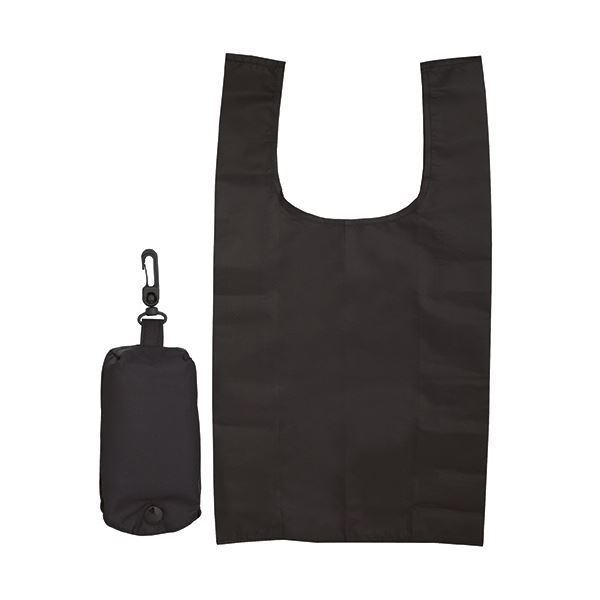 (まとめ) ジーナス ECO コンパクトマイバッグブラック 98080-BK 1枚 (×50セット)