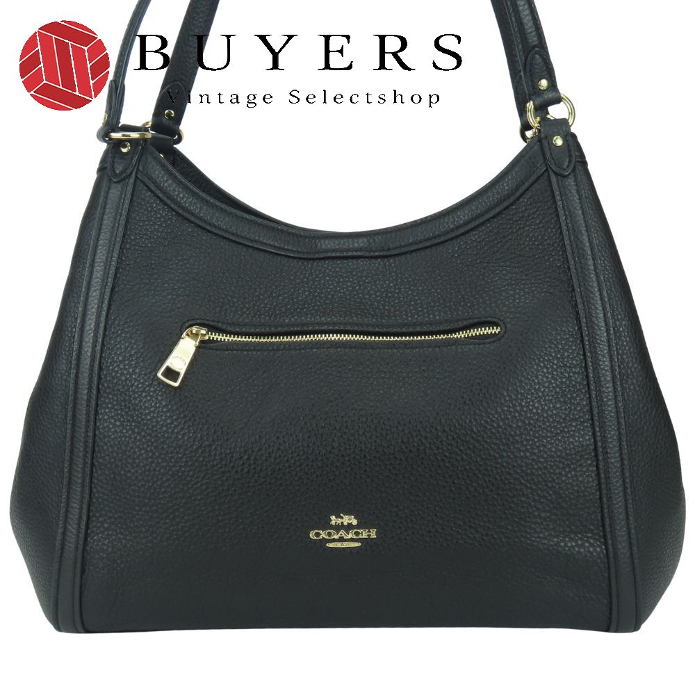 中古 トートバッグ C6231 レザー ブラック ゴールド金具 肩掛け レディース 女性