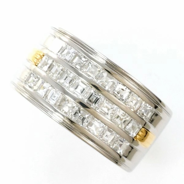 PT900 プラチナ リング 13.5号 ダイヤ 1.42 カード鑑別書 ジュエリー 中古